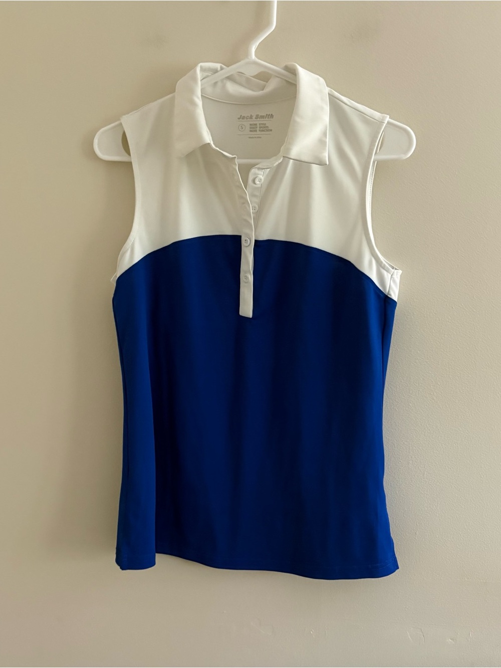 Jack Smith Women’s Small Sleeveless White Blue Golf Tennis Preppy Resort